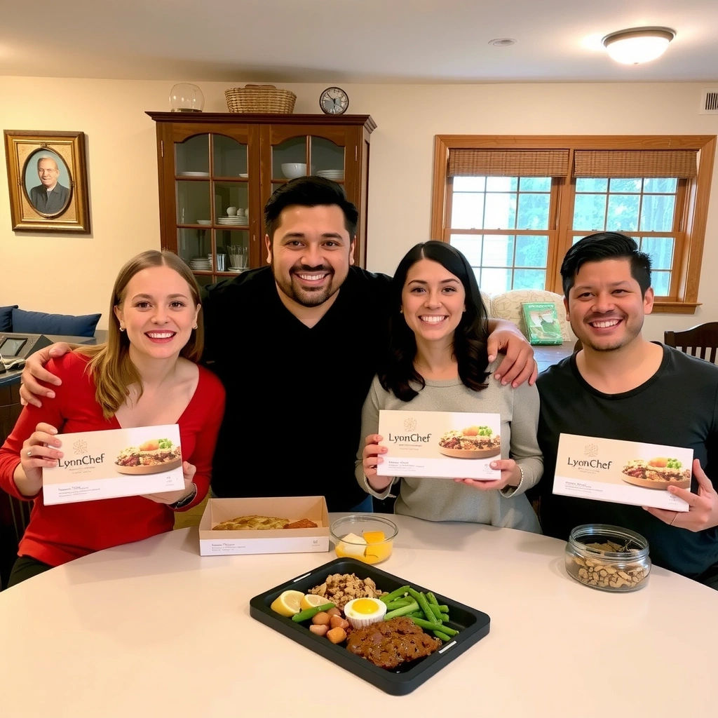 Famille heureuse avec produits Lyonchefcz