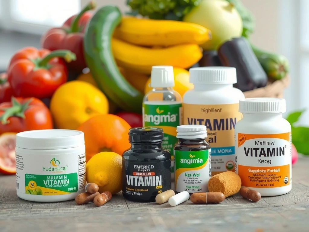 Vitamines et compléments alimentaires dans un cadre naturel